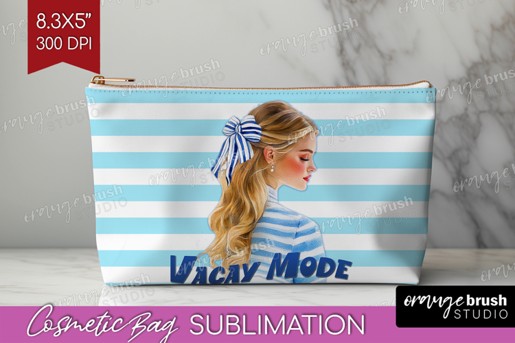 Sailor Girl Nautical Cosmetic Bag Sea Quotes Makeup Bag PNG