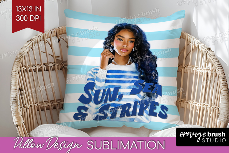 Sailor Girl Nautical Pillow Sublimation Sea Quotes Pillow