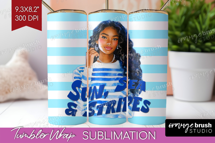 Sailor Girl Nautical Tumbler Wrap Sea Quotes Tumbler PNG