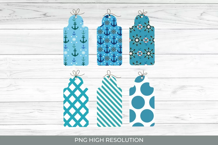 Sailor Patterned Shaped Tag