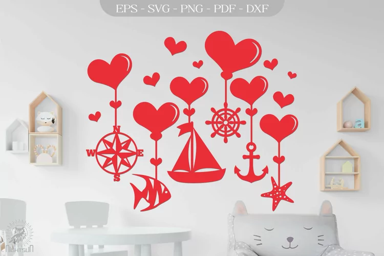 Sailor Wall Decals SVG I Sailor Room Decor