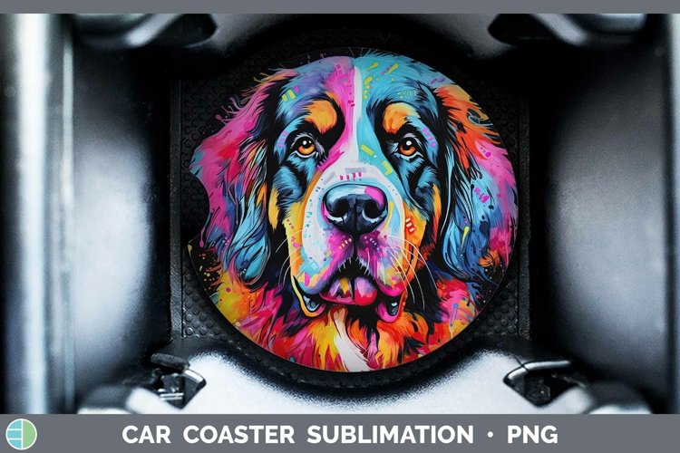 Saint Bernard Car Coaster | Sublimation Coaster Designs