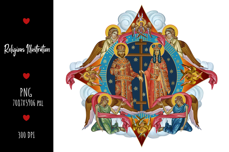 Saint Constantine and Helena Religious Illustration