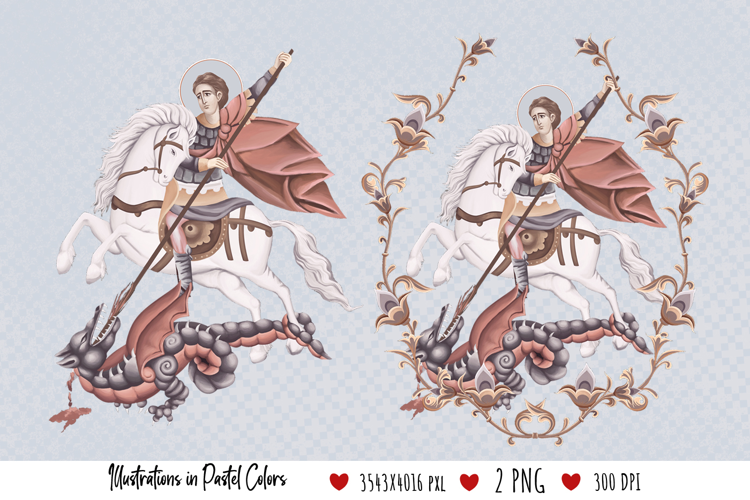 Saint George. Illustration in Byzantine Style