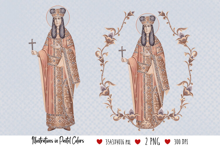 Saint Helena Ana-Neda. Illustration in Byzantine Style example image 1