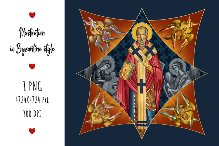 Saint Nicholas of Myra Greek Illustration