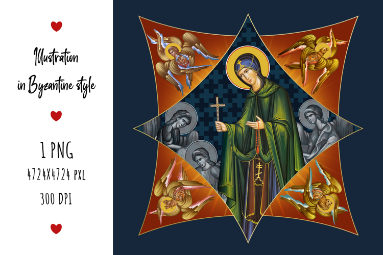 Saint Parascheva of Balkans Greek Illustration