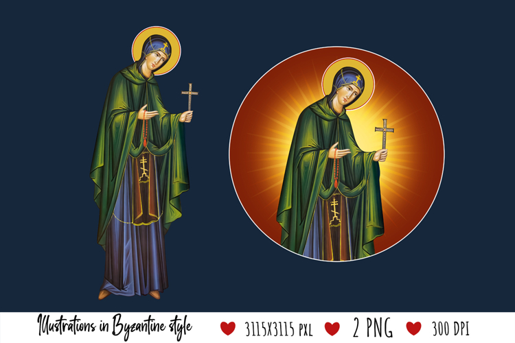 Saint Parascheva of Balkans Christian Illustration