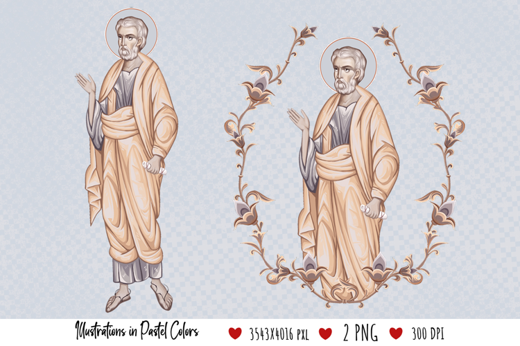 Saint Peter. Illustration in Byzantine Style