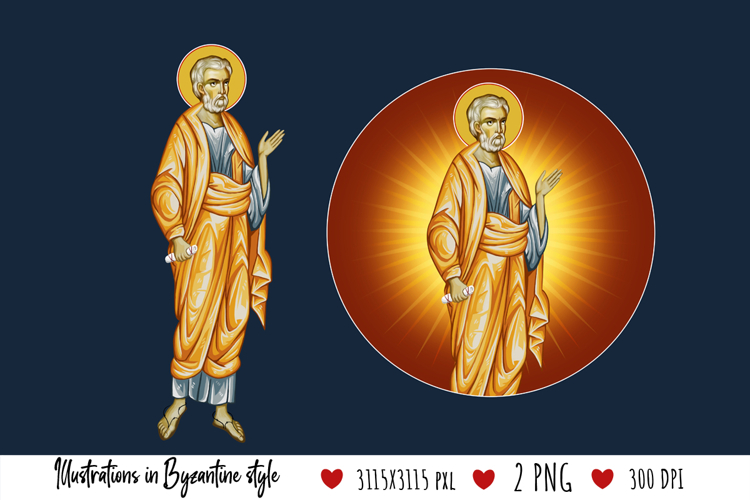Saint Peter Illustration in Byzantine Style