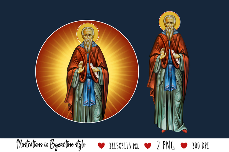 Saint Petrit Korishes Illustration in Byzantine Style