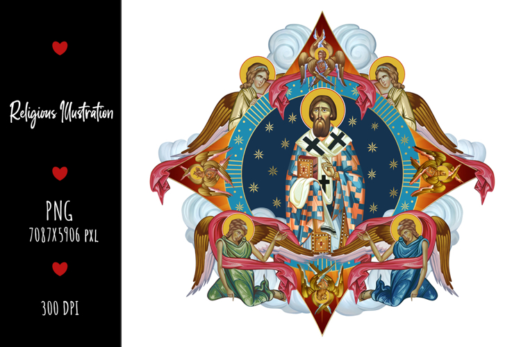 Saint Sava Serbian Religious Illustration