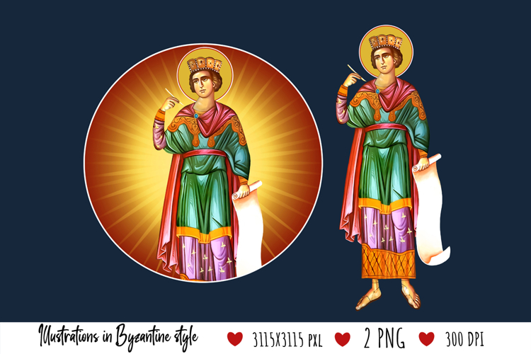 Saint Solomon Illustration in Byzantine Style