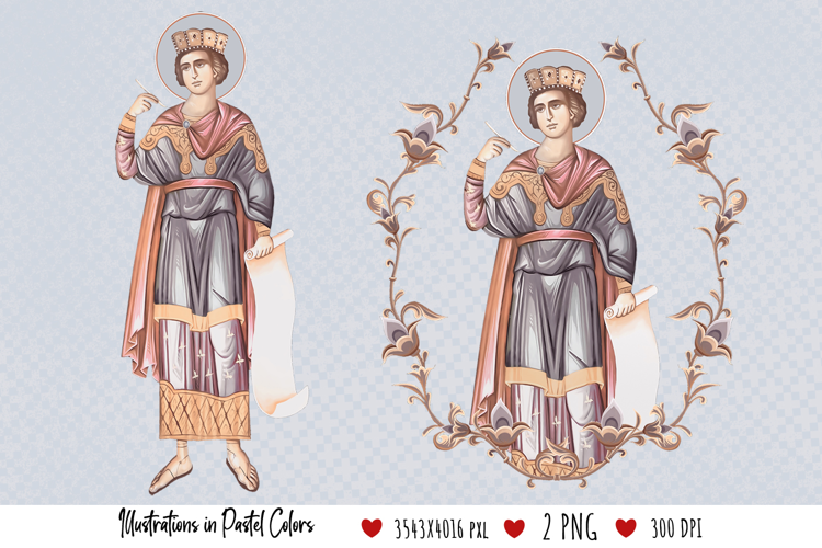 Saint Solomon. Illustration in Byzantine Style