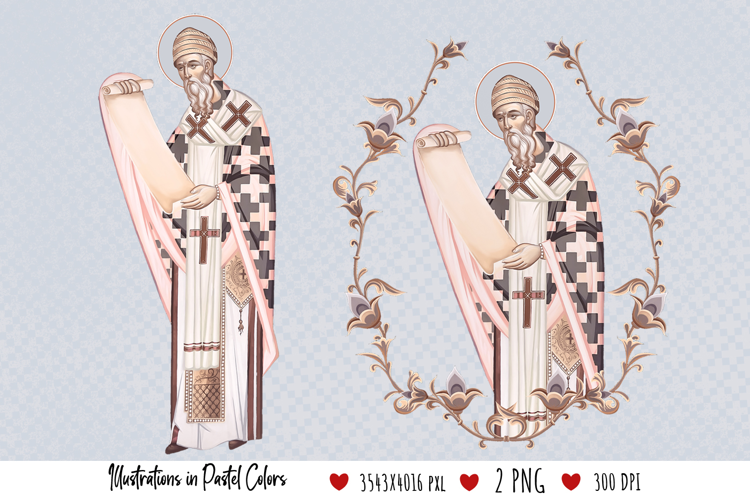 Saint Spyridon. Illustration in Byzantine Style