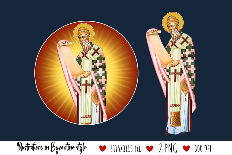 Saint Spyridon, Bishop of Trimythous. Christian Illustration