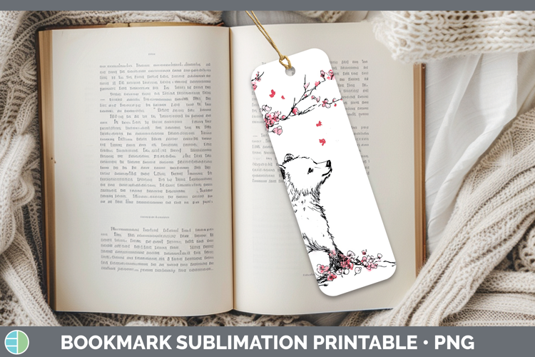 Sakura Bear Bookmark Sublimation Printable Designs