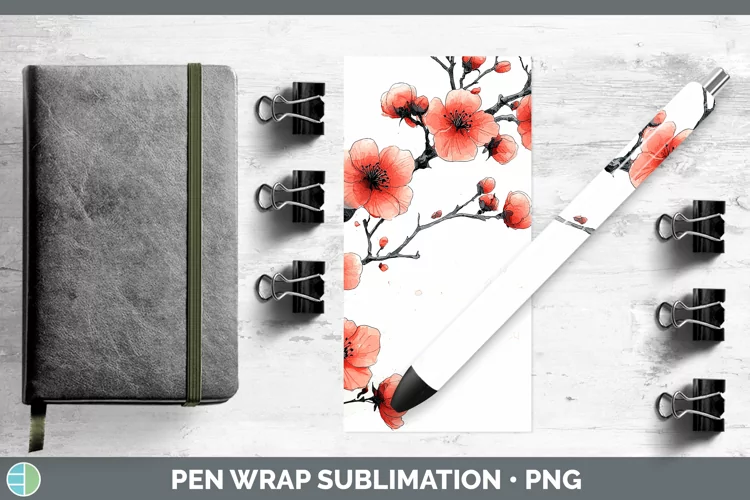 Sakura Blossoms Pen Wrap Sublimation Epoxy Pen Designs