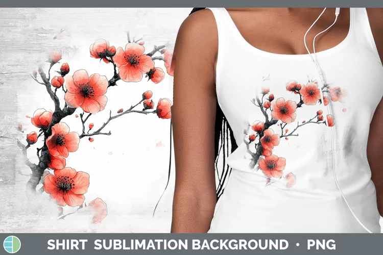 Sakura Blossoms Shirt Sublimation Sublimation Background Des