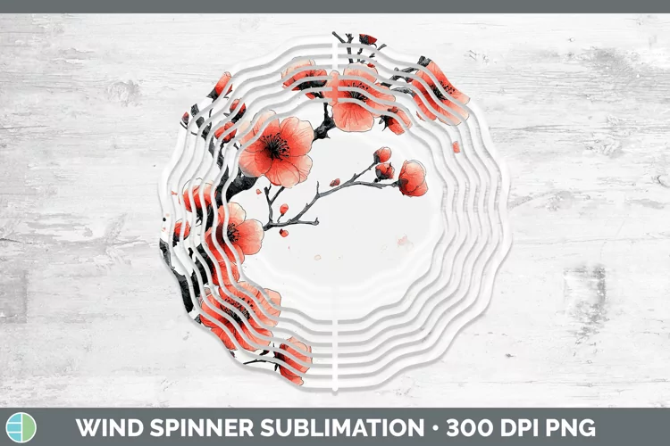 Sakura Blossoms Wind Spinner Sublimation Spinner Designs