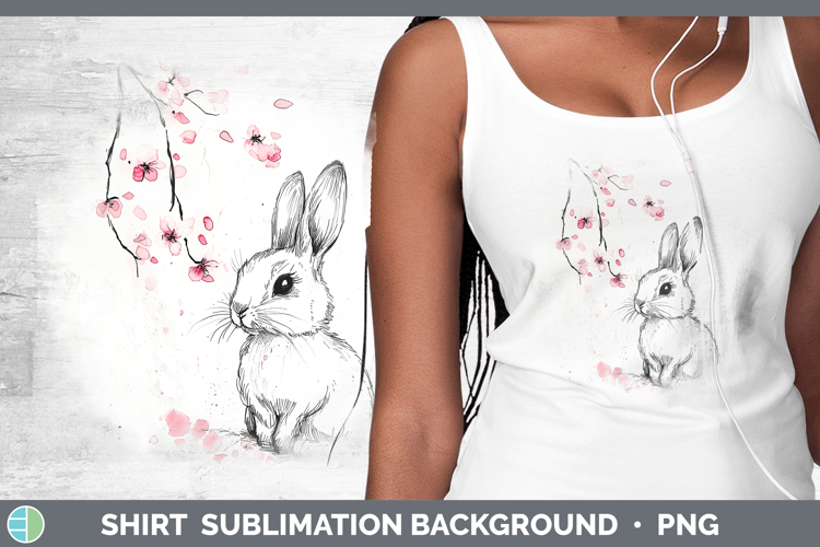 Sakura Bunny Shirt Sublimation Sublimation Background Design