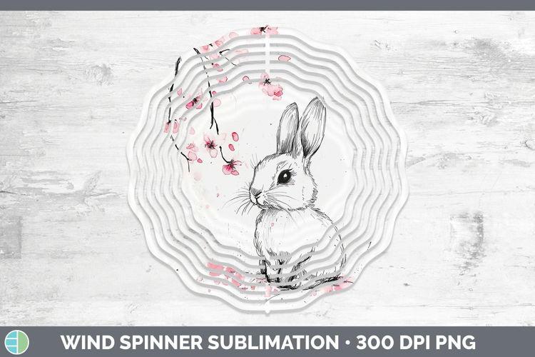 Sakura Bunny Wind Spinner Sublimation Spinner Designs