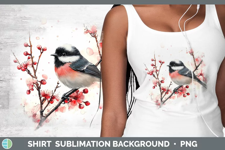 Sakura Chickadee Shirt Sublimation Sublimation Background De