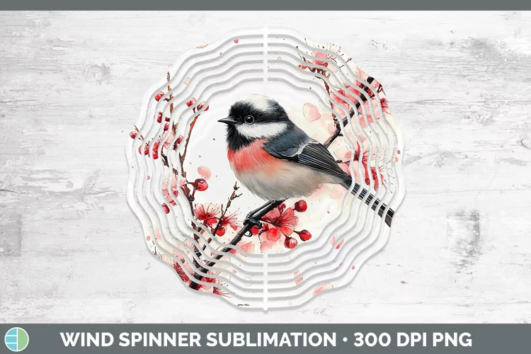 Sakura Chickadee Wind Spinner Sublimation Spinner Designs