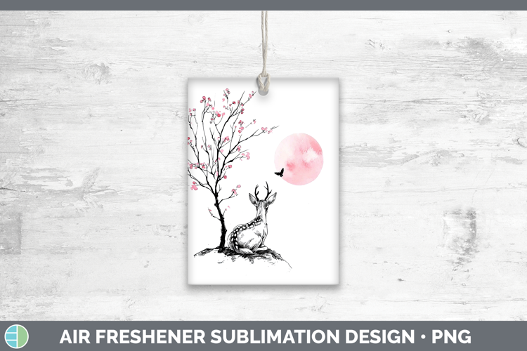 Sakura Deer Air Freshener Sublimation Car Freshener Designs