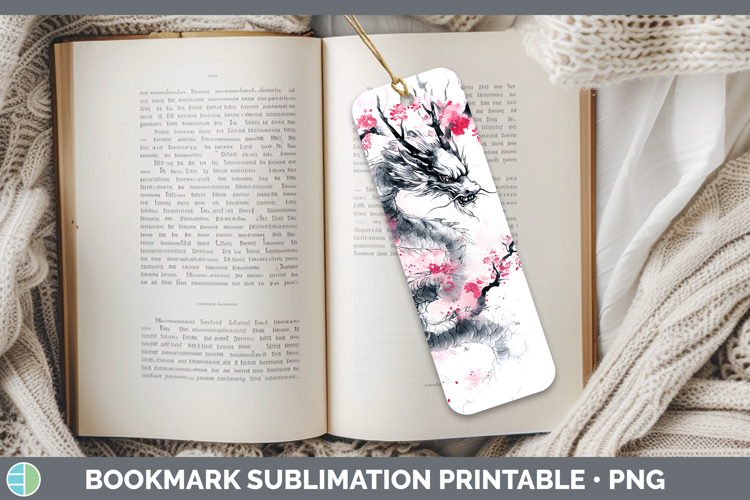 Sakura Dragon Bookmark Sublimation Printable Designs