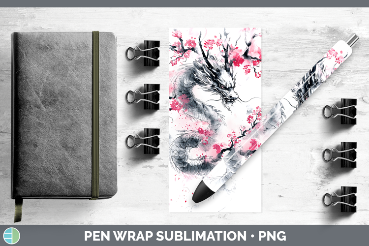 Sakura Dragon Pen Wrap Sublimation Pen Designs