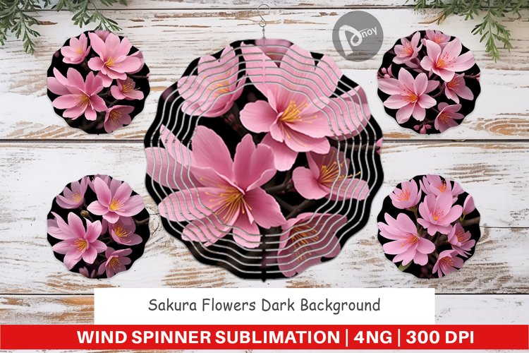 Wind Spinner Sakura Flowers Dark