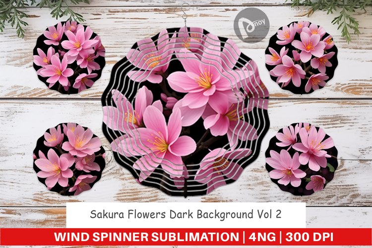 Wind Spinner Sakura Flowers Dark