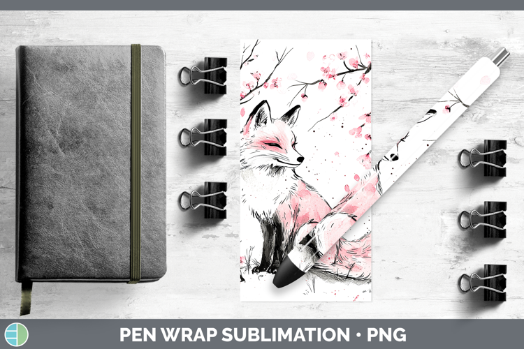 Sakura Fox Pen Wrap Sublimation Pen Designs