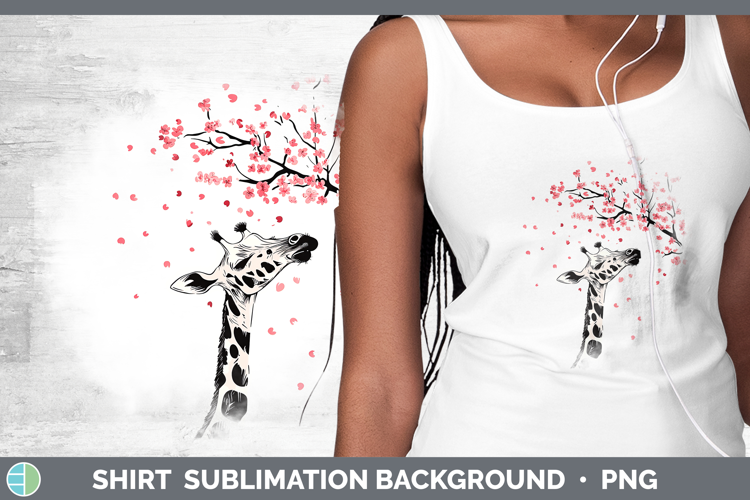 Sakura Giraffe Shirt Sublimation Sublimation Background Desi
