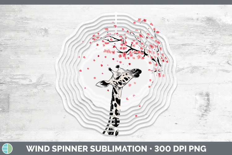 Sakura Giraffe Wind Spinner Sublimation Spinner Designs