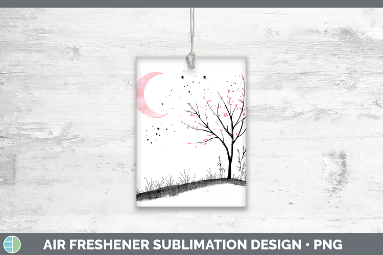 Sakura Moon and Stars Air Freshener Sublimation Car Freshene