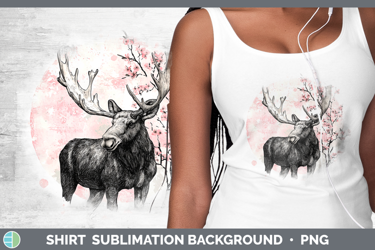 Sakura Moose Shirt Sublimation Sublimation Background Design