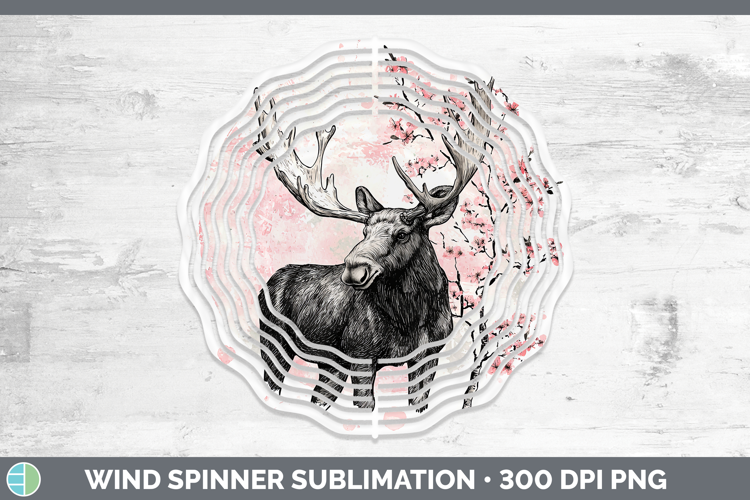 Sakura Moose Wind Spinner Sublimation Spinner Designs
