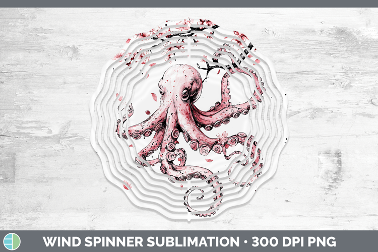 Sakura Octopus Wind Spinner Sublimation Spinner Designs