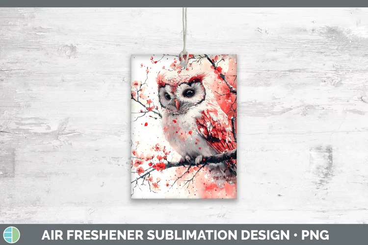 Sakura Owl Air Freshener Sublimation Car Freshener Designs