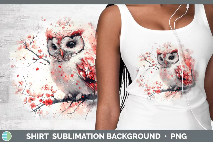 Sakura Owl Shirt Sublimation Sublimation Background Designs