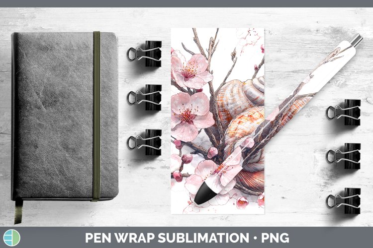 Sakura Seashell Pen Wrap Sublimation Epoxy Pen Designs