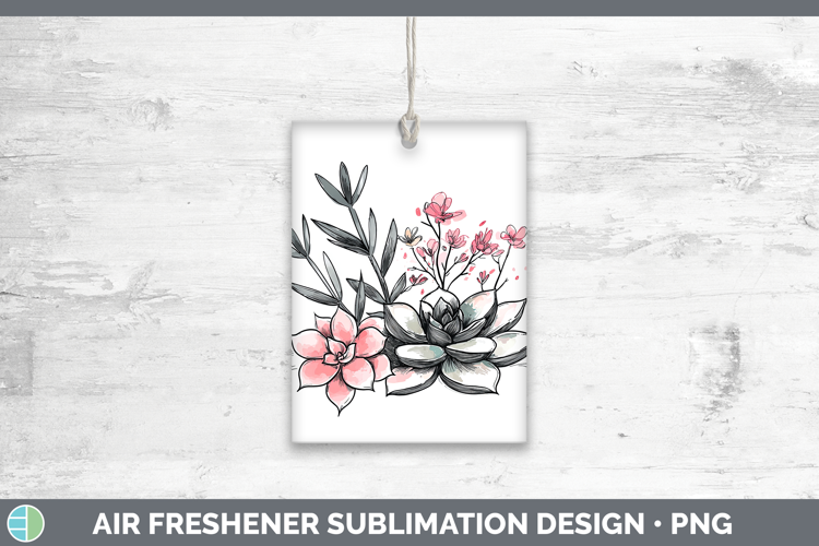 Sakura Succulents Air Freshener Sublimation Car Freshener De