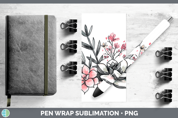 Sakura Succulents Pen Wrap Sublimation Pen Designs