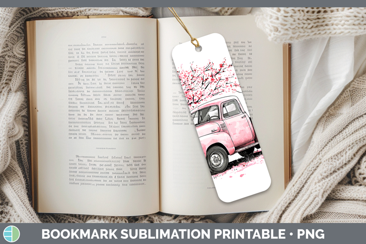 Sakura Vintage Truck Bookmark Sublimation Printable Designs