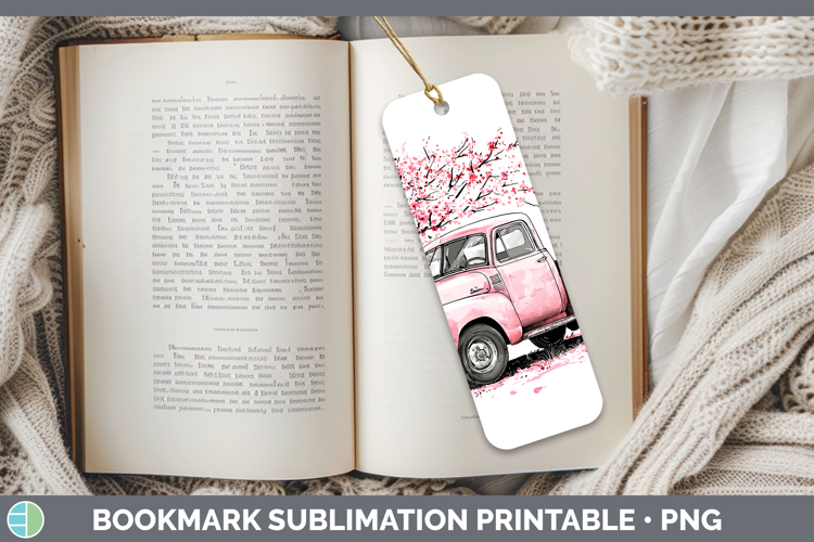 Sakura Vintage Truck Bookmark Sublimation Printable Designs