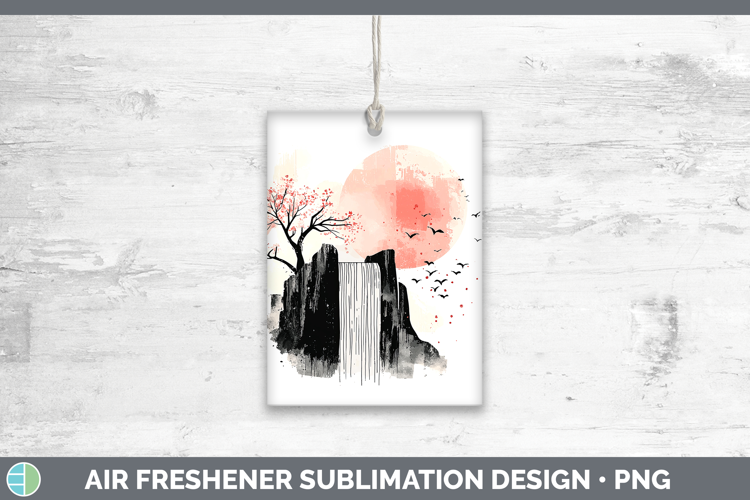 Sakura Waterfall Air Freshener Sublimation Car Freshener Des