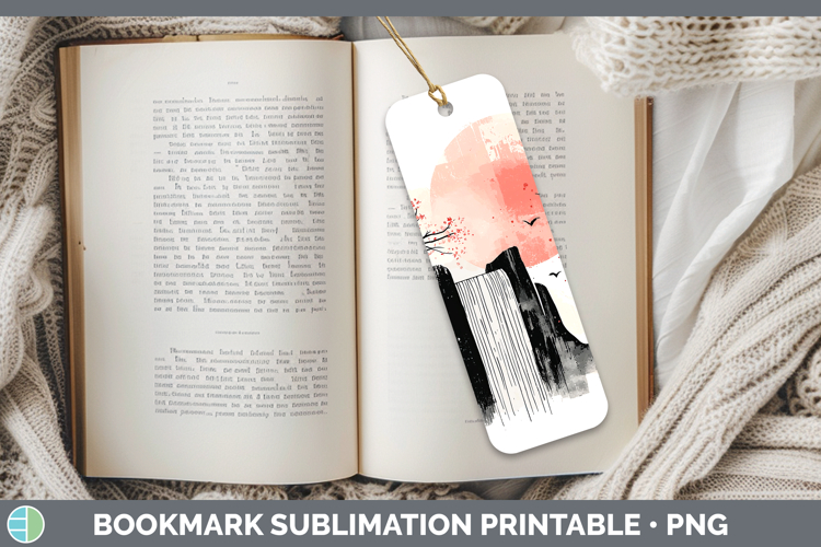 Sakura Waterfall Bookmark Sublimation Printable Designs
