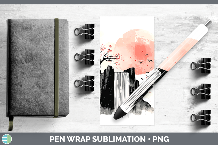 Sakura Waterfall Pen Wrap Sublimation Pen Designs
